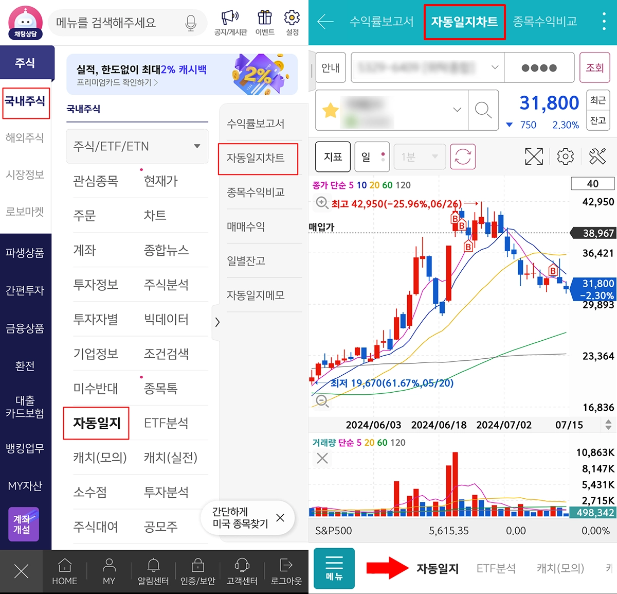 키움증권 매매내역 평균매입가