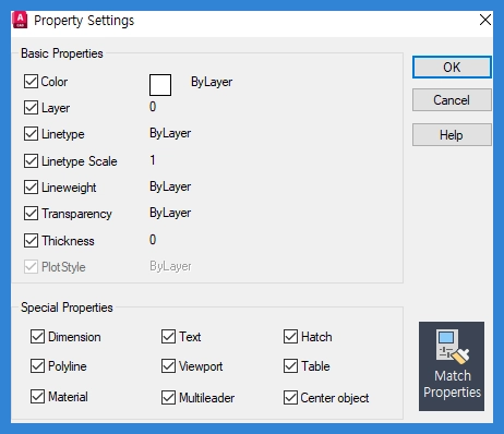 Property settings