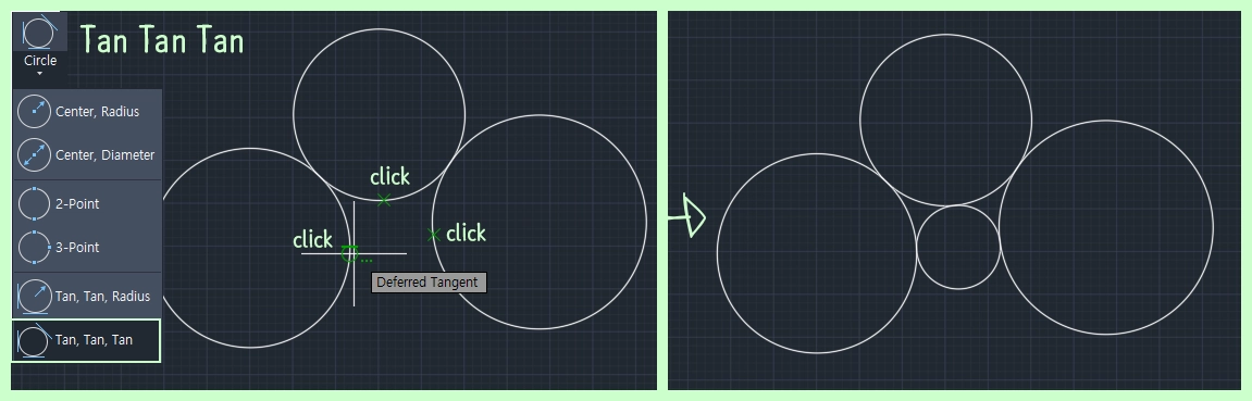 circle 3접점 원그리기